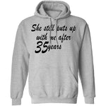 She Still Puts Up With Me After 35 Years T-Shirt CustomCat