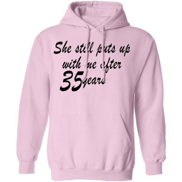 She Still Puts Up With Me After 35 Years T-Shirt CustomCat