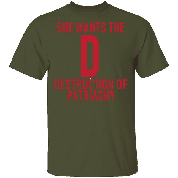 She Wants The D Destruction Of Patriarchy T-Shirt CustomCat