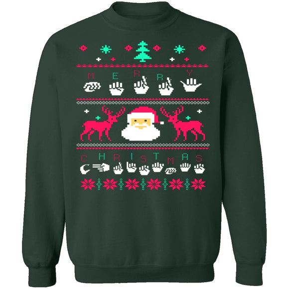 Sign Language Ugly Christmas Sweater CustomCat