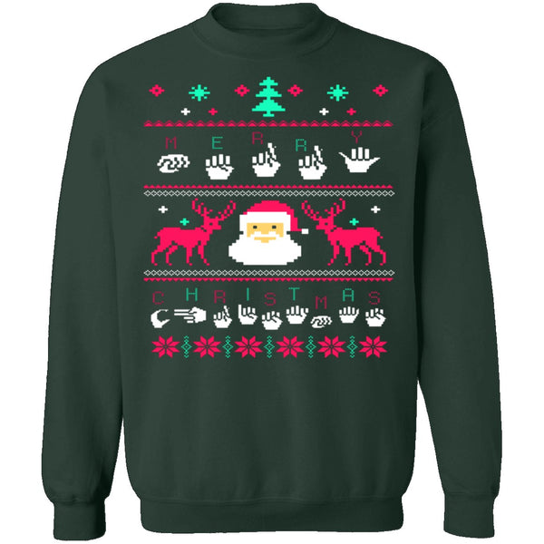 Sign Language Ugly Christmas Sweater CustomCat