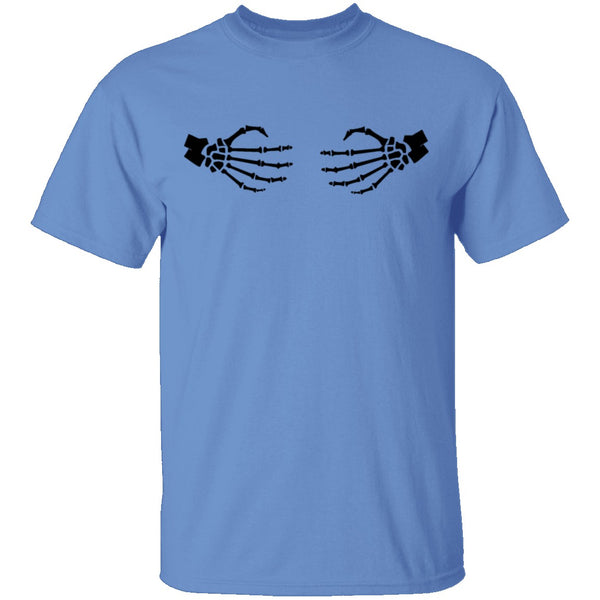 Skeleton Hands on Boobs T-Shirt CustomCat