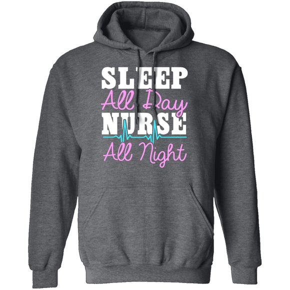 Sleep All Day Nurse All Night T-Shirt CustomCat