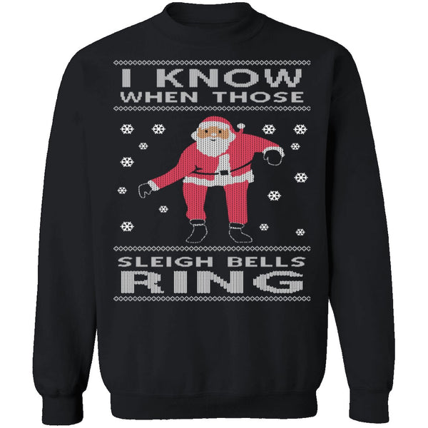 Sleigh Bells Ring Ugly Christmas Sweater CustomCat