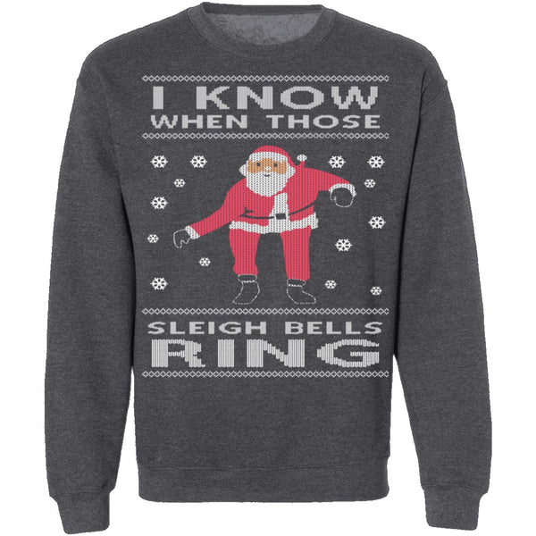 Sleigh Bells Ring Ugly Christmas Sweater CustomCat