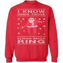 Sleigh Bells Ring Ugly Christmas Sweater CustomCat
