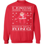 Sleigh Bells Ring Ugly Christmas Sweater CustomCat