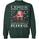 Sleigh Bells Ring Ugly Christmas Sweater CustomCat