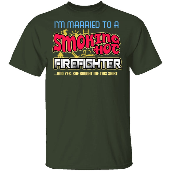 Smokin Hot Firefighter T-Shirt CustomCat
