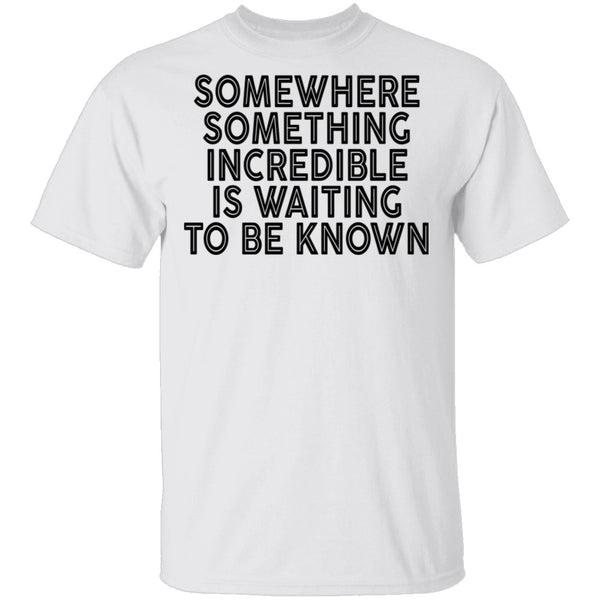 Somewhere Something Incredible Is Waiting To Be Known T-Shirt CustomCat