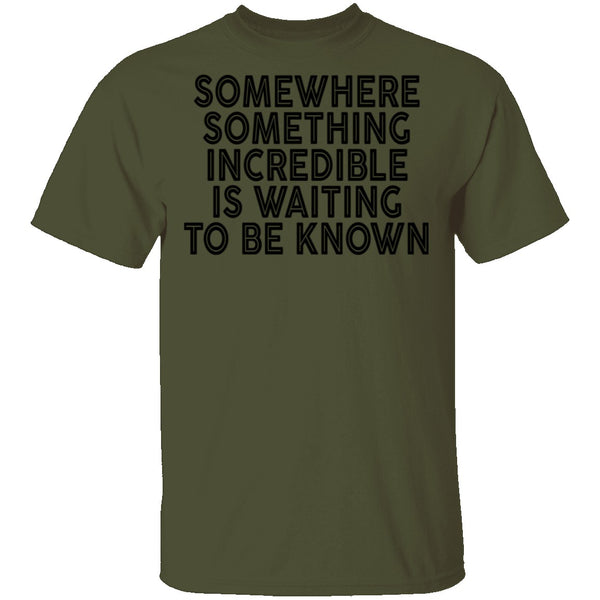 Somewhere Something Incredible Is Waiting To Be Known T-Shirt CustomCat