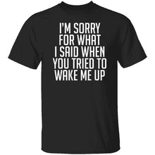 Sorry For What I Said When You Tried To Wake Me Up T-Shirt