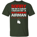 Sorry This Guy is Taken by an Airman T-Shirt CustomCat