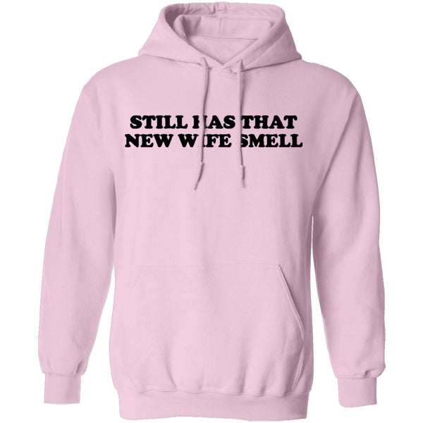 Still Has That New Wife Smell T-Shirt CustomCat