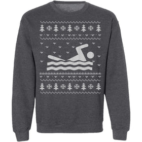 Swimming Ugly Christmas Sweater CustomCat