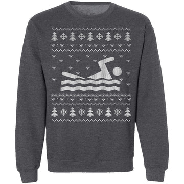Swimming Ugly Christmas Sweater CustomCat