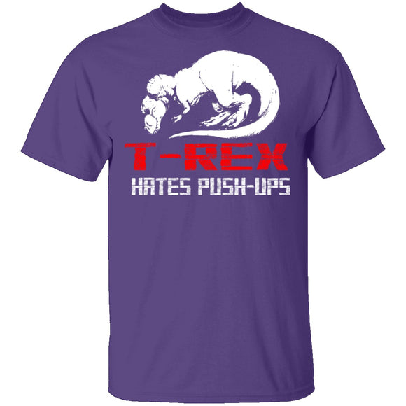 T-Rex Hates Pushups T-Shirt CustomCat