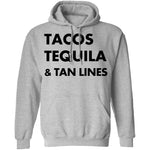 Tacos Tequila and Tan Lines T-Shirt CustomCat