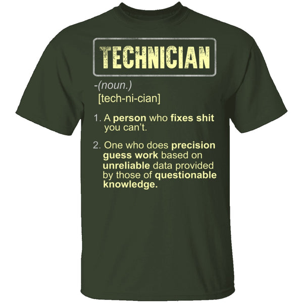Technician Definition T-Shirt CustomCat