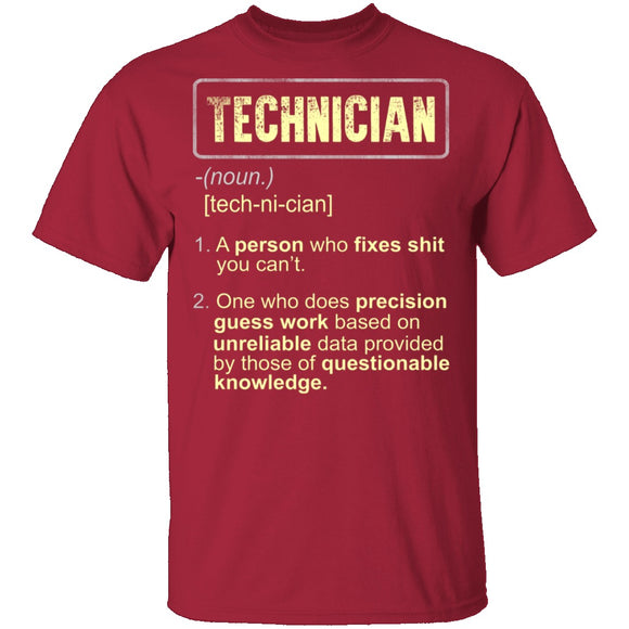 Technician Definition T-Shirt CustomCat