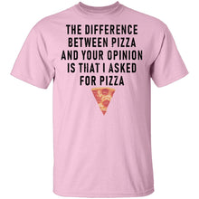 The Difference Between Pizza And Your Oppinion Is That I Asked For Pizza T-Shirt