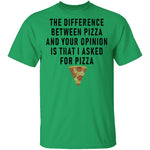 The Difference Between Pizza And Your Oppinion Is That I Asked For Pizza T-Shirt CustomCat