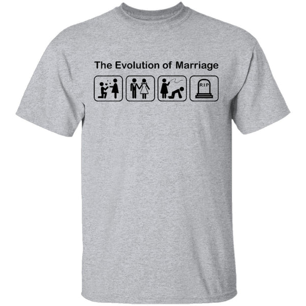 The Evolution Of Marriage T-Shirt CustomCat