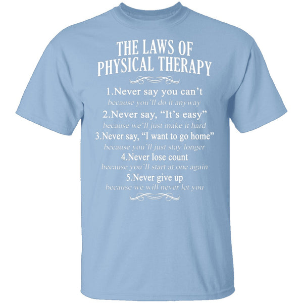 The Laws Of Physical Therapy T-Shirt CustomCat