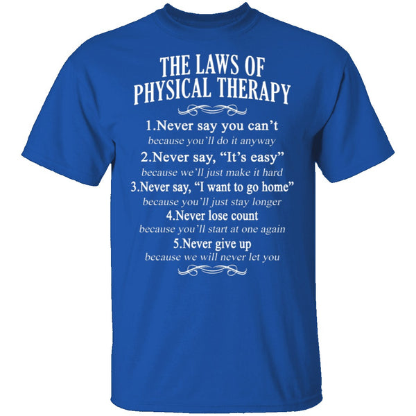 The Laws Of Physical Therapy T-Shirt CustomCat