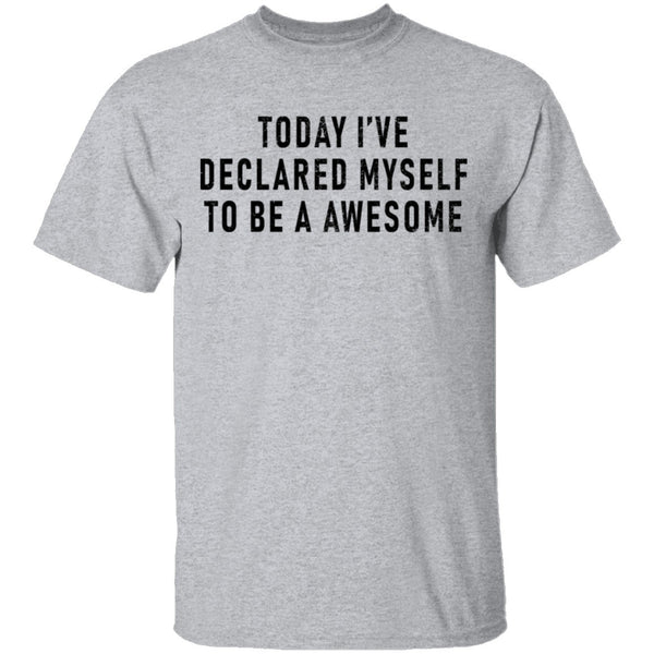 Today I've Declared Myself To Be Awesome T-Shirt CustomCat