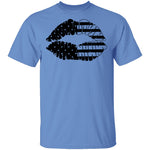 Us Flag Lips T-Shirt CustomCat