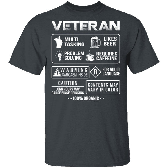 Veteran Inside T-Shirt CustomCat
