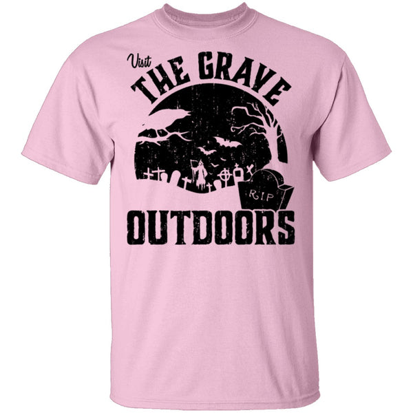 Visit The Grave Outdoors T-Shirt CustomCat