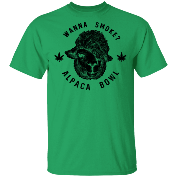 Wanna Smoke Alpaca Bowl T-Shirt CustomCat