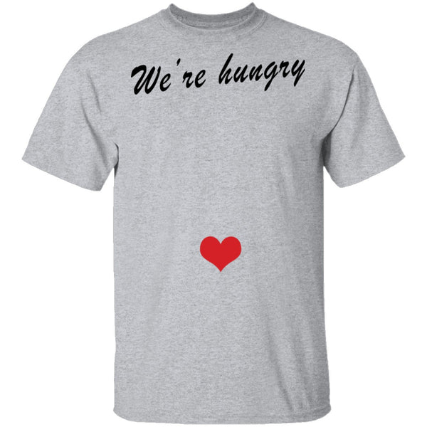 We're Hungry Pregnant T-Shirt CustomCat