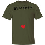 We're Hungry Pregnant T-Shirt CustomCat