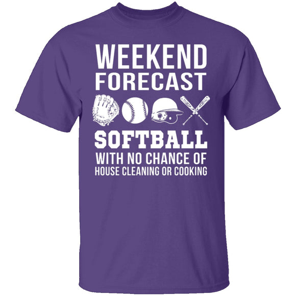 Weekend Forecast Softball T-Shirt CustomCat