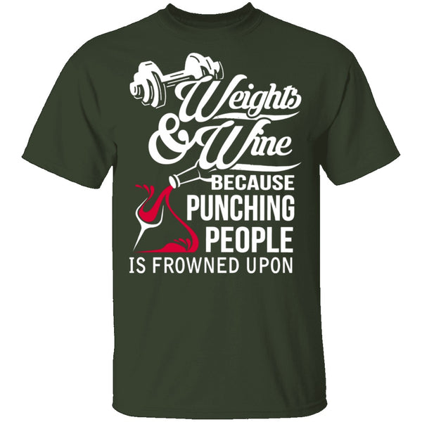Weights And Wine T-Shirt CustomCat
