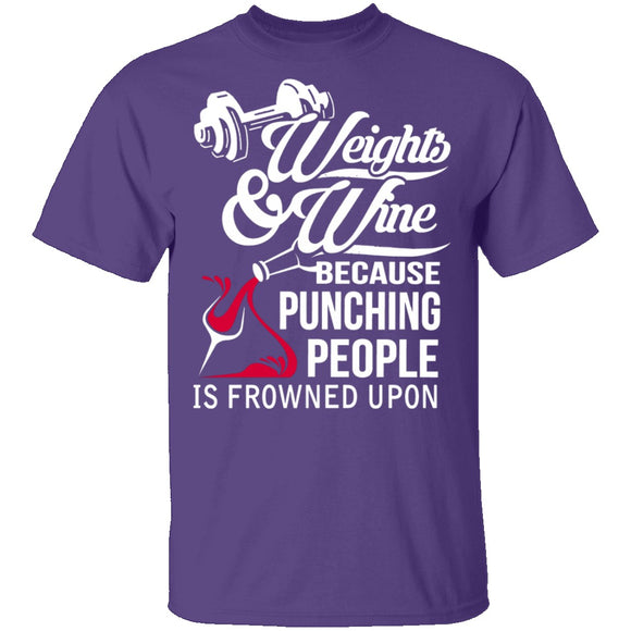 Weights And Wine T-Shirt CustomCat