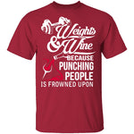 Weights And Wine T-Shirt CustomCat