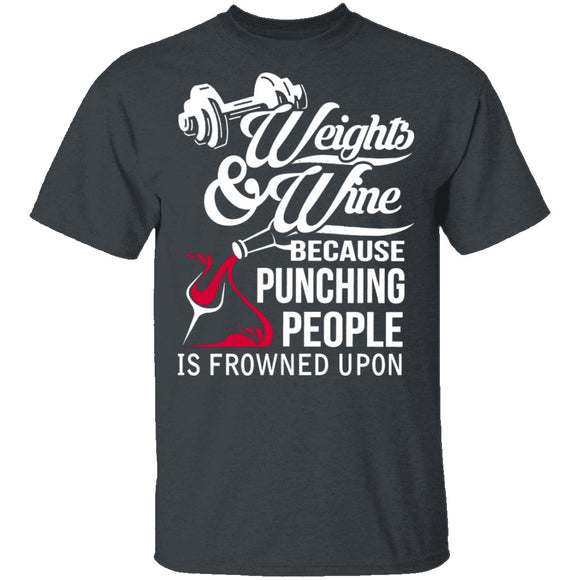 Weights And Wine T-Shirt CustomCat