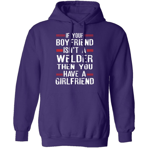 Welder Boyfriend T-Shirt CustomCat