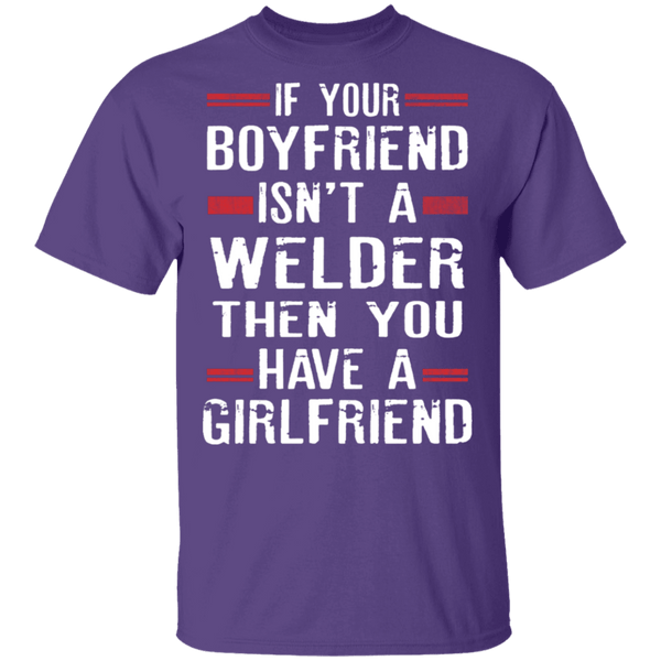 Welder Boyfriend T-Shirt CustomCat