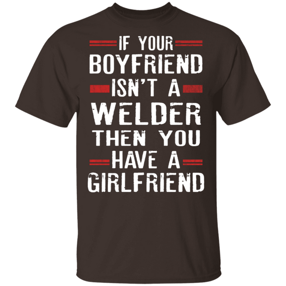 Welder Boyfriend T-Shirt CustomCat