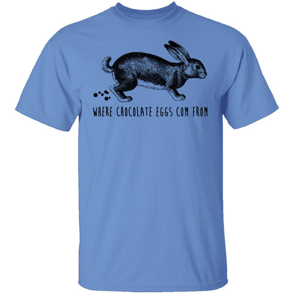 Where Chocolate Eggs Come From T-Shirt CustomCat