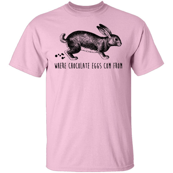 Where Chocolate Eggs Come From T-Shirt CustomCat