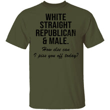 White Straight Republican Male How Else Can I Piss You Off Today T-Shirt
