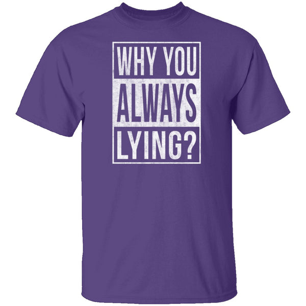 Why You Always Lying? T-Shirt CustomCat