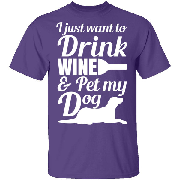 Wine And Dog T-Shirt CustomCat
