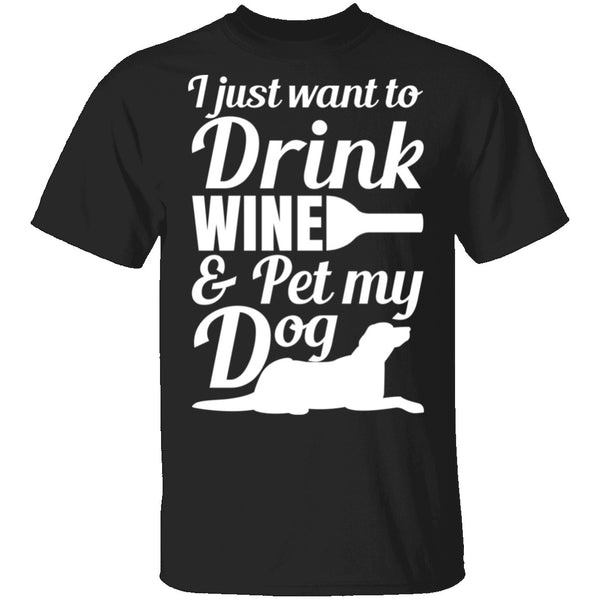 Wine And Dog T-Shirt CustomCat